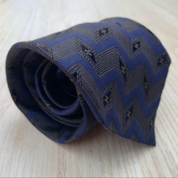 Zinc Blue & Taupe Gorgeous Woven Silk Tie - Picture 2 of 8
